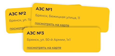 Отображение АЗС на карте и списком